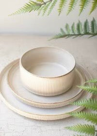 Ceramic Set of 3 (Dinner Plate, Salad Plate, & Bowl) KA