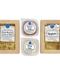Image of two pasta boxes and two pasta sauce packages