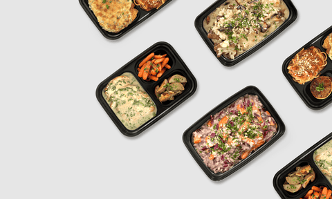 Image of tiled dinners in plastic containers 