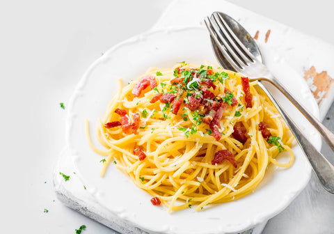 Image of spaghetti on a white plate